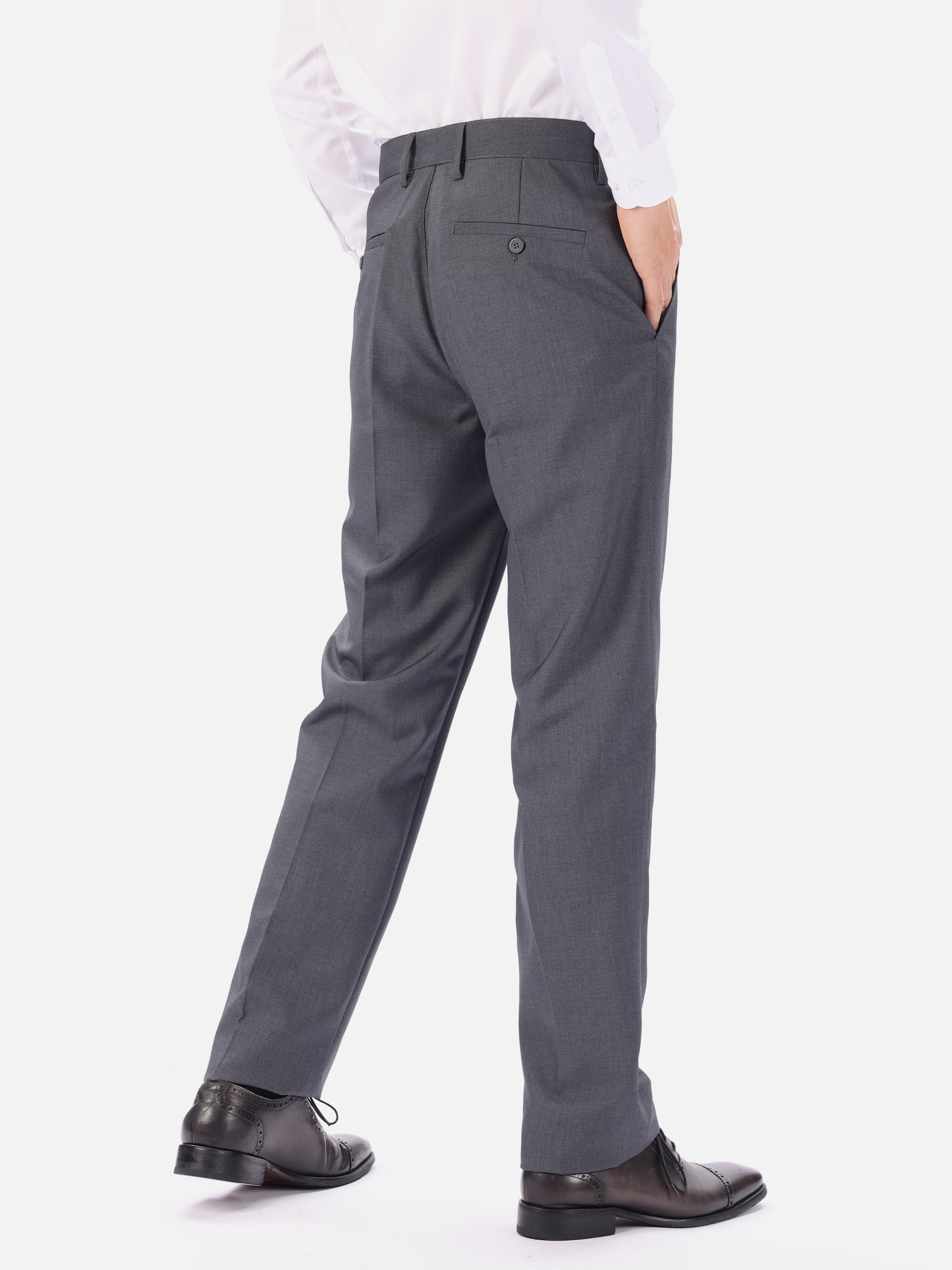 Kattalar va nafis rasmiy kiyim uchun erkaklar uchun plussiz qattiq kostyum shimlari.