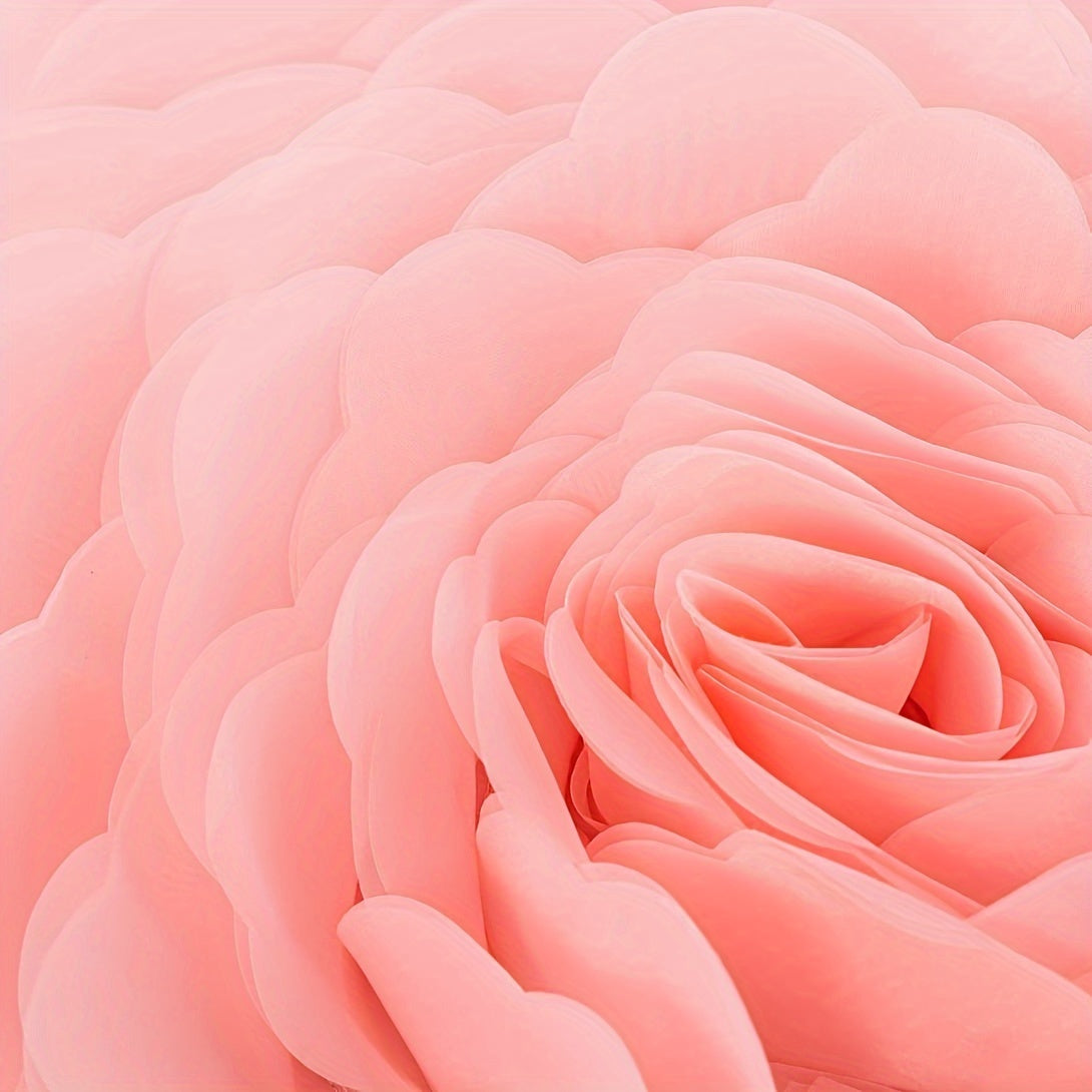 Funda de cojín de flores de tul de princesa en 3D, lujo ligero, decoración para dormitorio y sala de estar