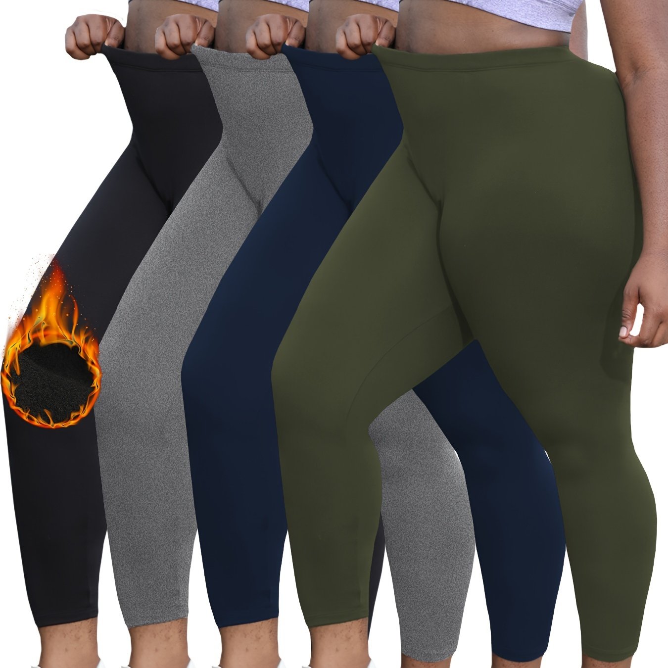 Plus Size Women's Flare Leggings Tummy Control High Waist Yoga Pants