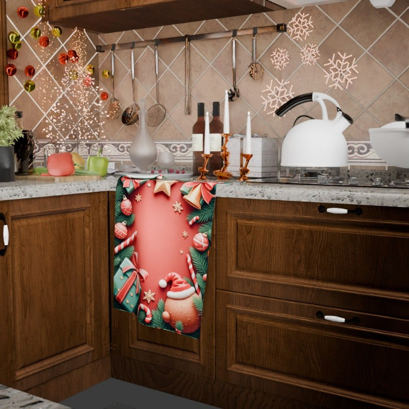 Christmas Themed Kitchen Towel 18x66 cm Soft Festive Holiday Decor