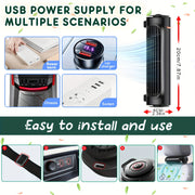 Car USB Fan with Strong Wind Wide Mouth 3 Speed Backrest Cooling Fan for Car Truck SUV