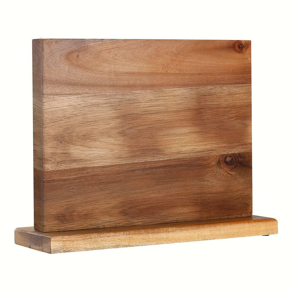 Wooden Double-Sided Knife Holder with Magnetic Storage Kitchen Utensil Organizer
