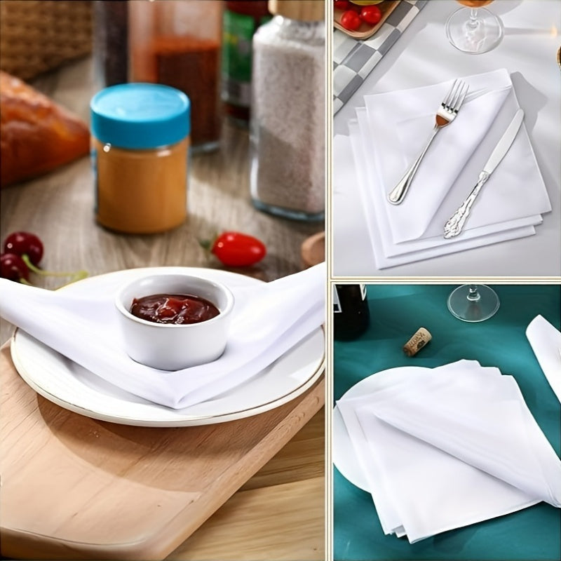 12-Pack White Polyester Handkerchiefs Gift Set for Special Occasions
