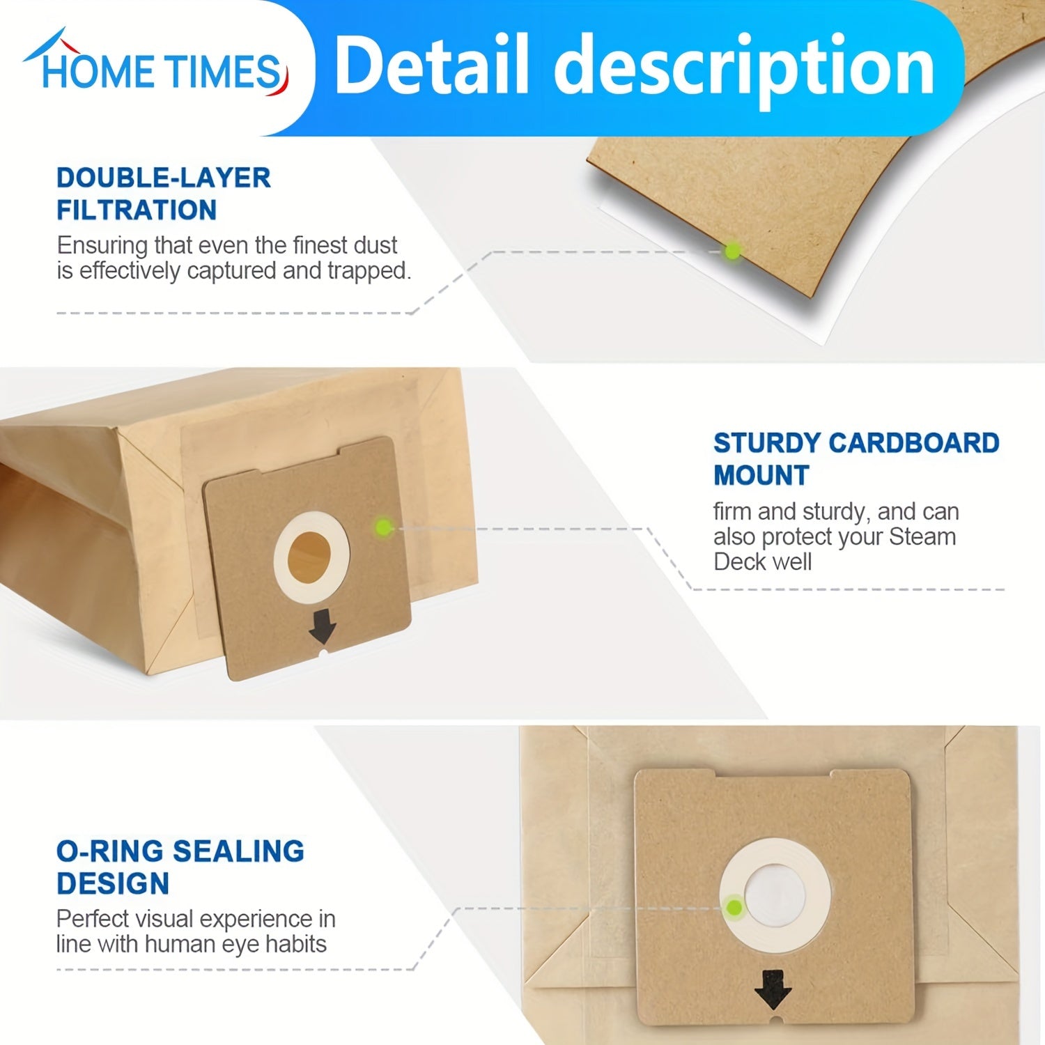 6-Pack Vacuum Dust Bags for Bissell Zing PowerForce Canister Models 4122 2154A 2154W