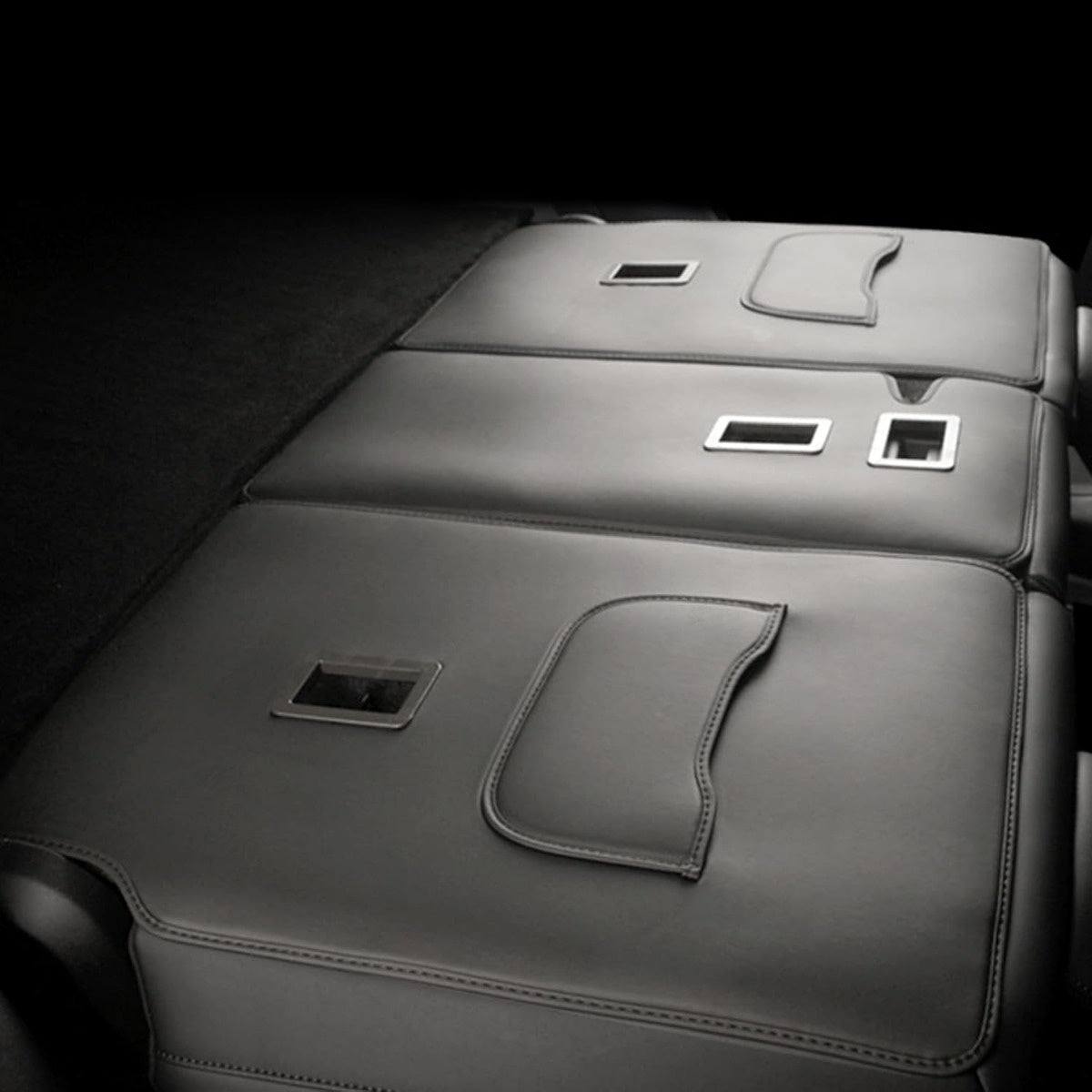 Black PU Leather Rear Seat Backrest Protector for Cars Dustproof and Stylish