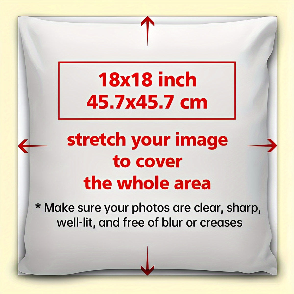 Personalized Pet Photo Throw Pillow Cover 45.72cm Square for Holidays and Weddings