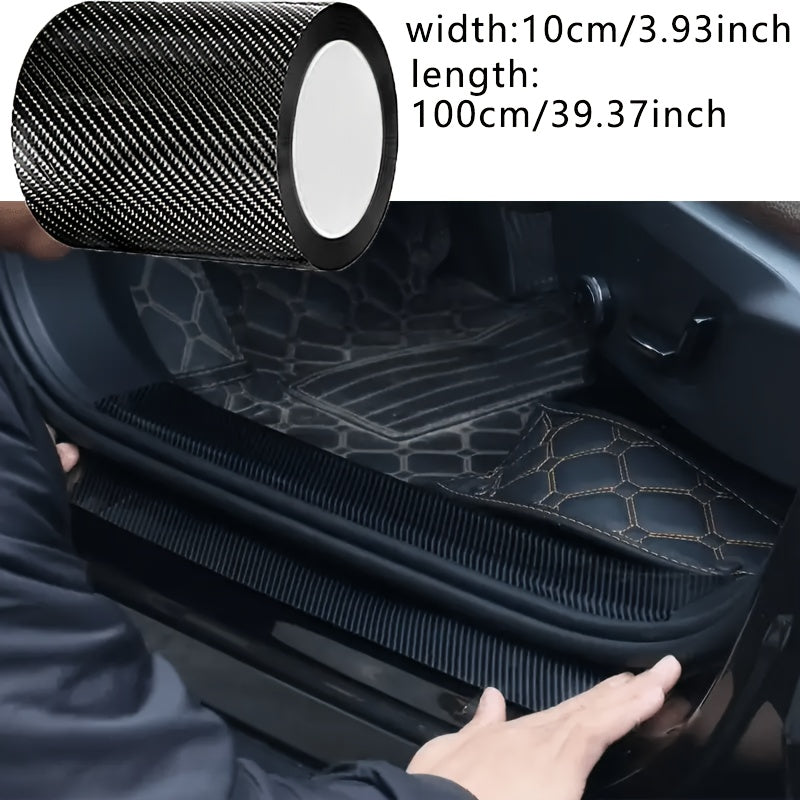 Universal Car Door Edge Protector Waterproof Anti-Scratch Carbon Fiber Tape Black