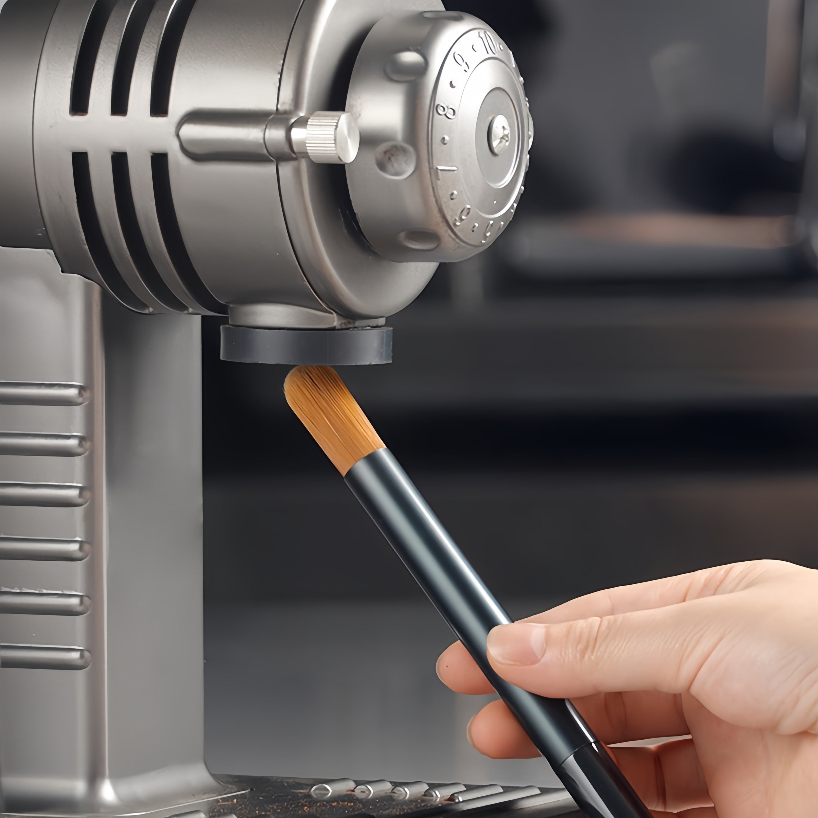 Coffee Grinder Cleaning Brush Double-Headed Soft Bristle Hand-Cranked Tool