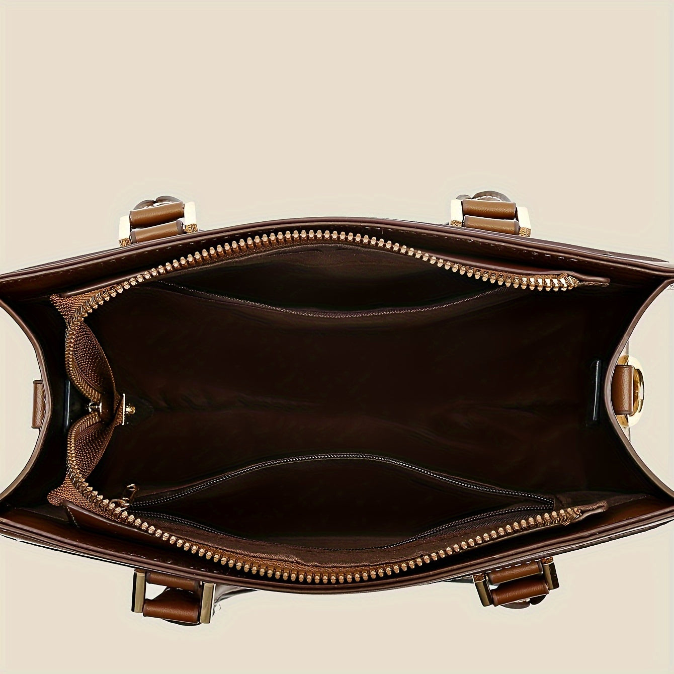 Women's Tote Bag Set Large Suitcase Card Holder Handbag PU Solid Color Zipper