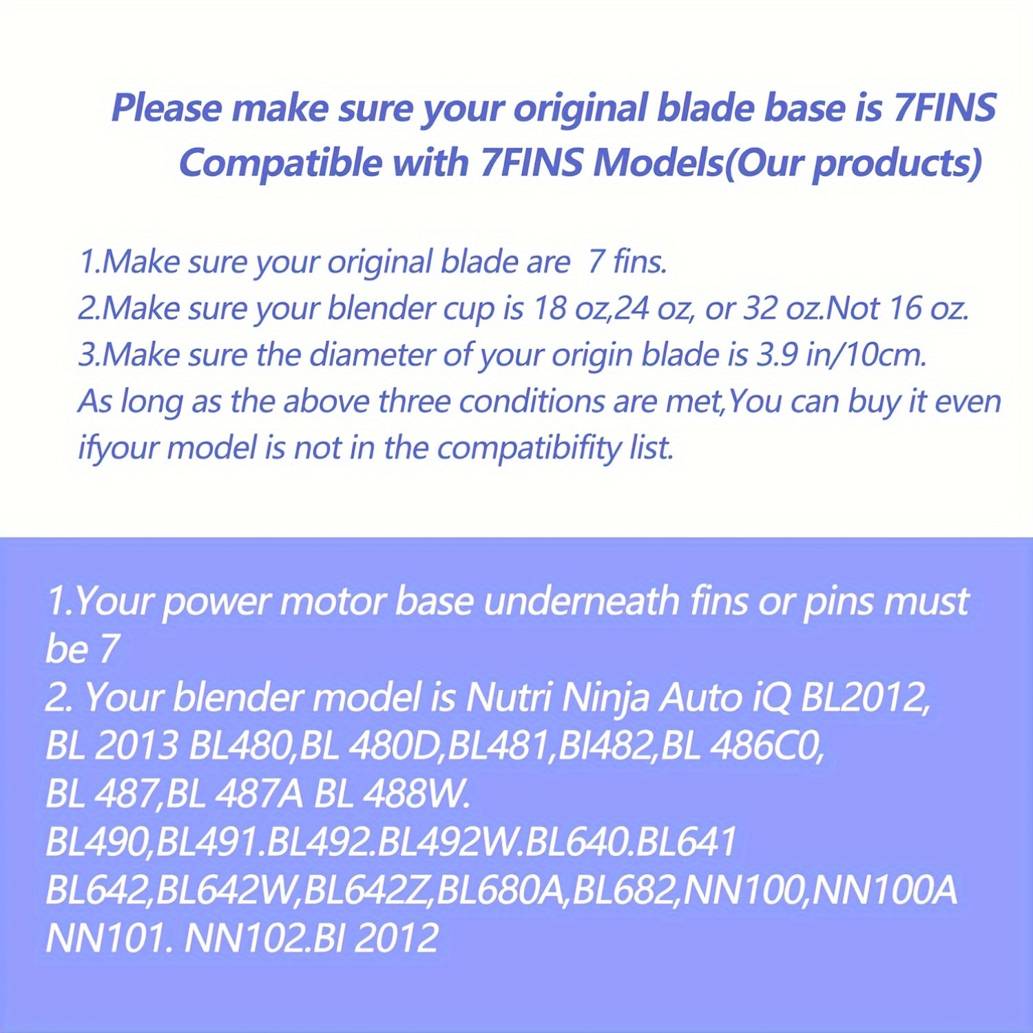 Nutri Ninja Blender Auto IQ BL480 BL482 BL642 BL682 NN102 uchun rezina qozon bilan yetti finli tortish pichoqi to'plami, barcha blender almashtirish qismlari bilan mos keladi.