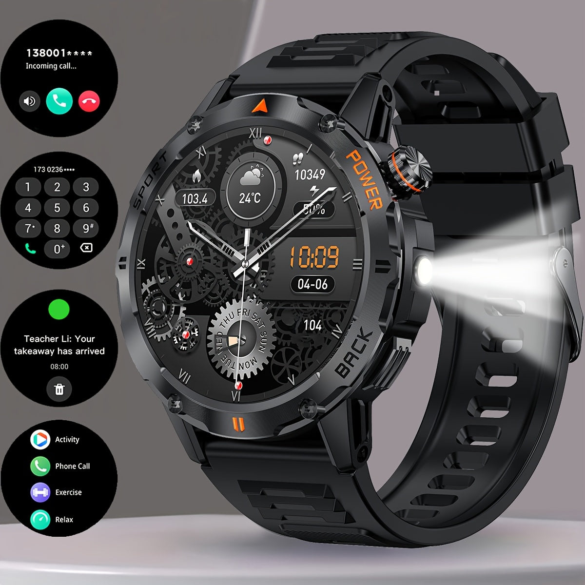 Men's Smart Watch 1.53 Inch TFT Display Voice Call IP67 Waterproof Wireless 5.3 Magnetic Charging