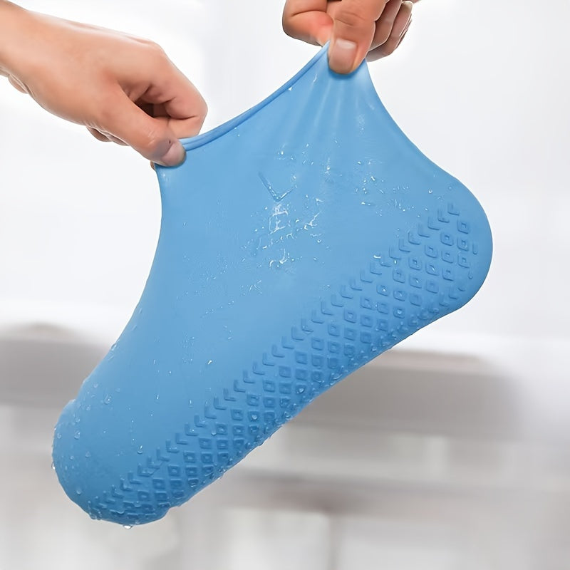 Unisex Wear-Resistant Waterproof Silicone Rain Shoe Covers Pair