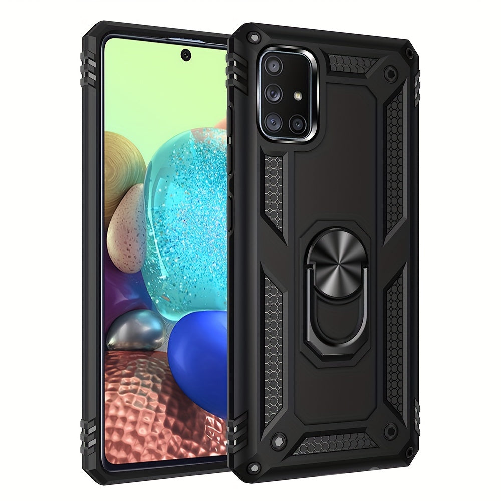 Shockproof Phone Case for Samsung Galaxy A Series with Ring Kickstand and Air Cushion Protection