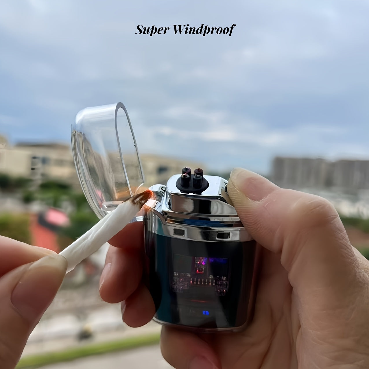 Encendedor de plasma para hombres, sin llama, a prueba de viento, recargable, para acampar y viajar