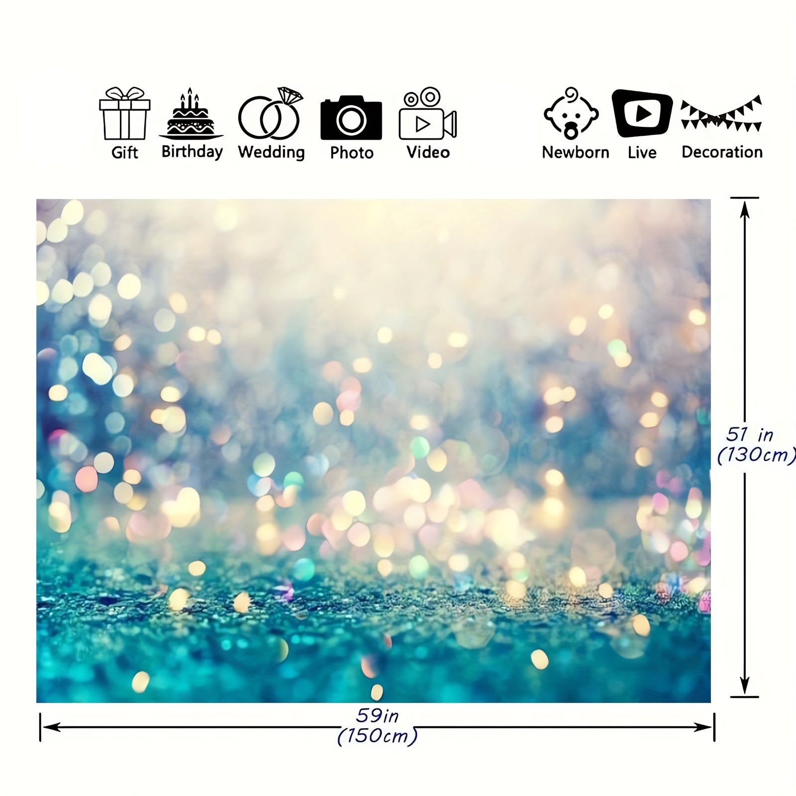 Yashil Polyester Bayram Banner Foto Props Tug'ilgan kun va Uy bezaklari uchun