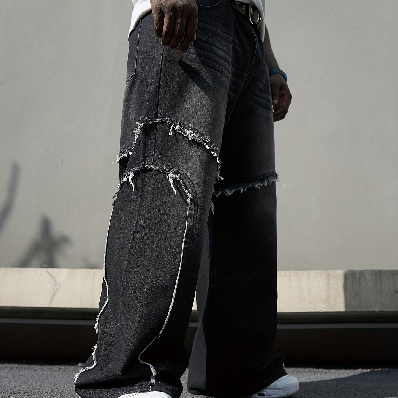 Men's Wide Leg Denim Jeans Casual Chic Plus Size Spring Fall