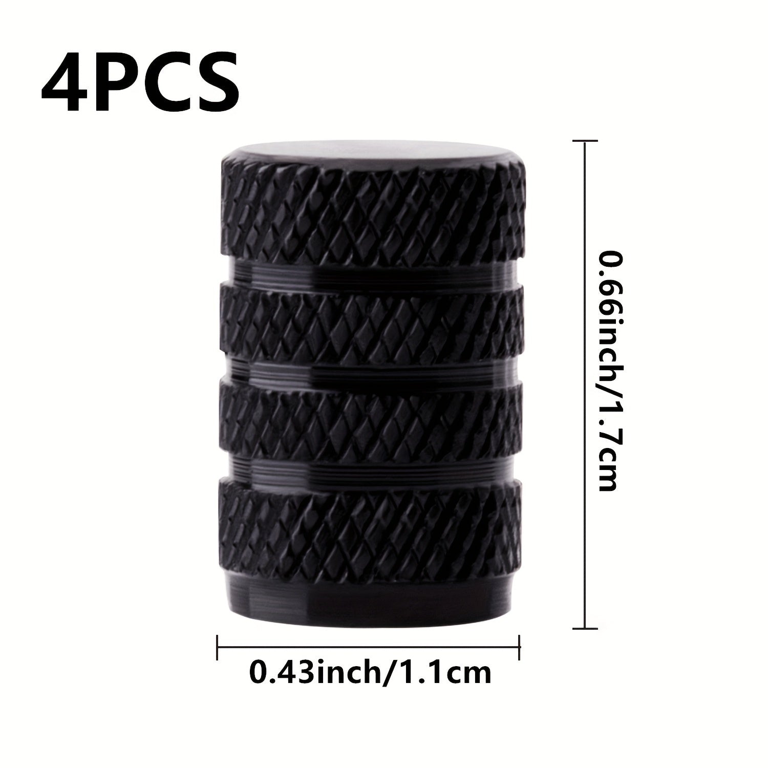 Aluminum Tire Valve Caps 4 Pack Durable Corrosion-Resistant for Cars Trucks Bikes