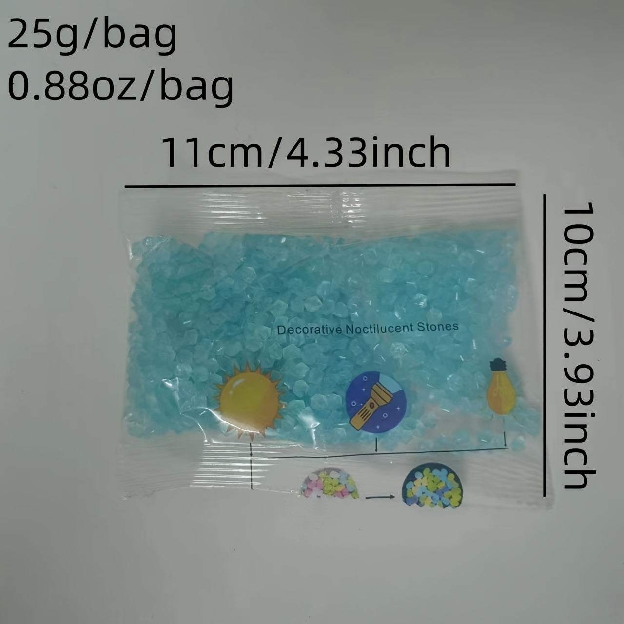 1000 piezas de piedras luminosas para decoración de jardines exteriores, grava para plantas, jarrones y aceras