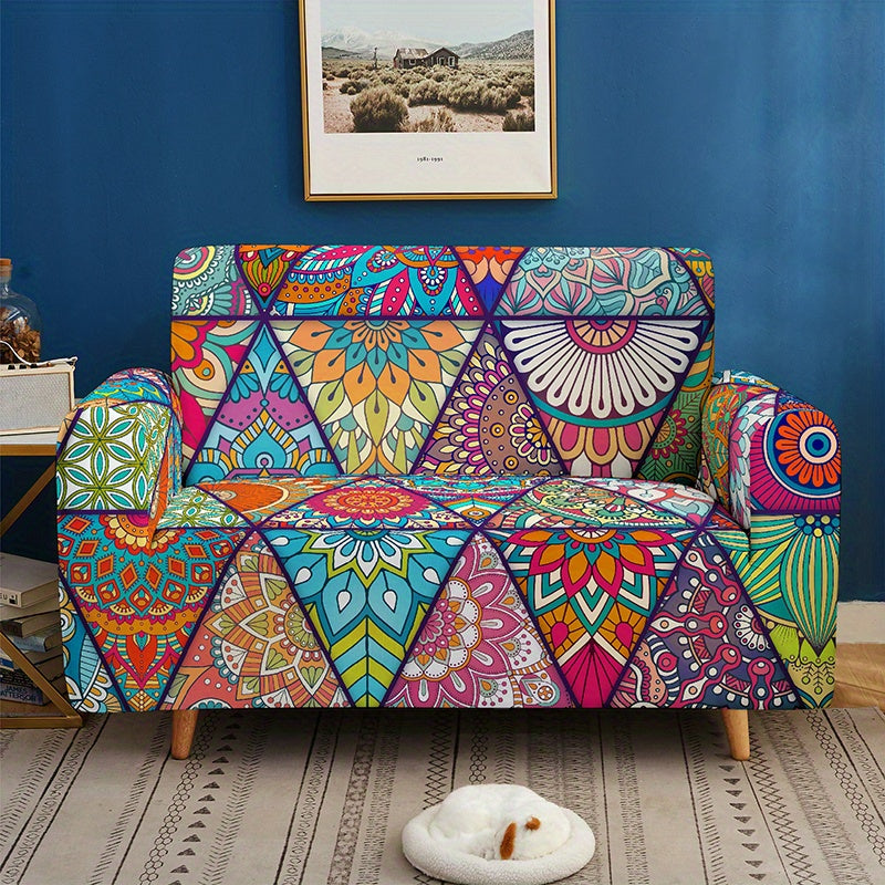 Bohemian Milk Printed Sofa Slipcover for Living Room Bedroom Office Non-Slip