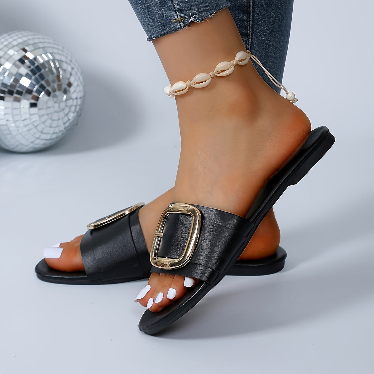 Женские летние мягкие комфортные пляжные сандалии с пряжкой