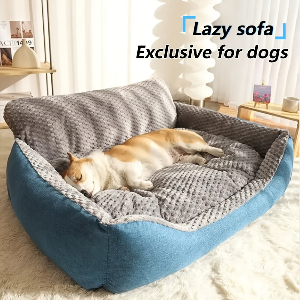 Luxury Plush Pet Sofa Bed for Cats and Dogs with High Backrest and Easy Cleaning