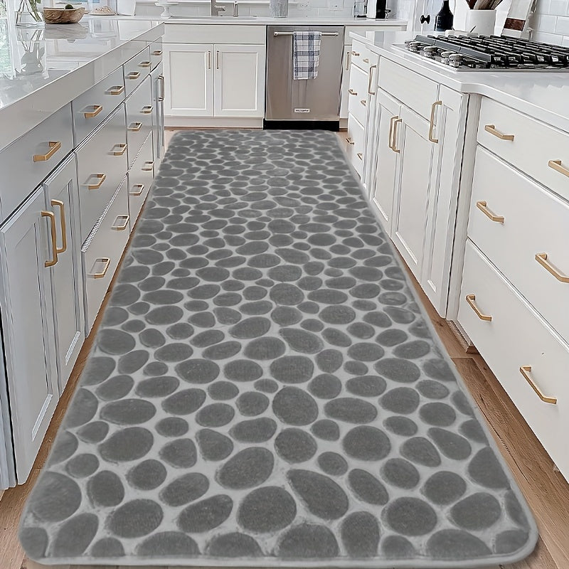 Geometric Polyester Bathroom Mat Non-Slip Absorbent Floor Rug Durable