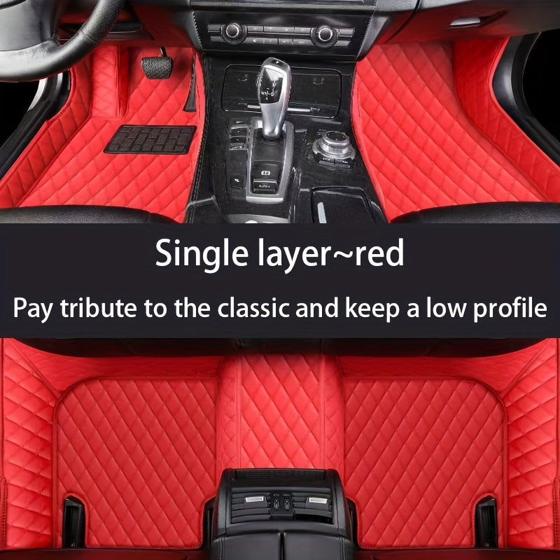 Universal Heavy-Duty PU Leather Car Floor Mats for Left-Hand Drive Vehicles