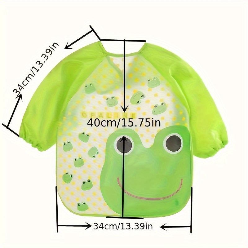 Babero de arte impermeable para niños pequeños de 0 a 3 años con cierre mágico y tela de poliéster