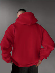 Мужская толстовка с геометрическим узором и свободным кроем с опущенными плечами, полиэстеровая трикотажная ткань для всех сезонов