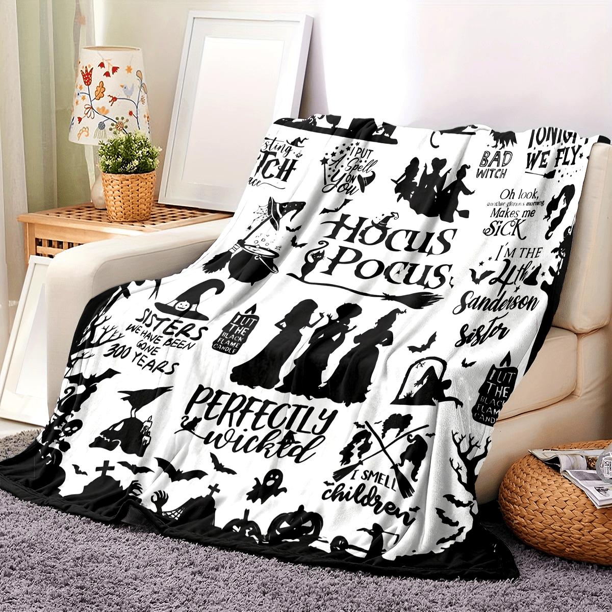 Halloween Throw Blanket Soft Fleece Cozy Warm 50x60 Inches