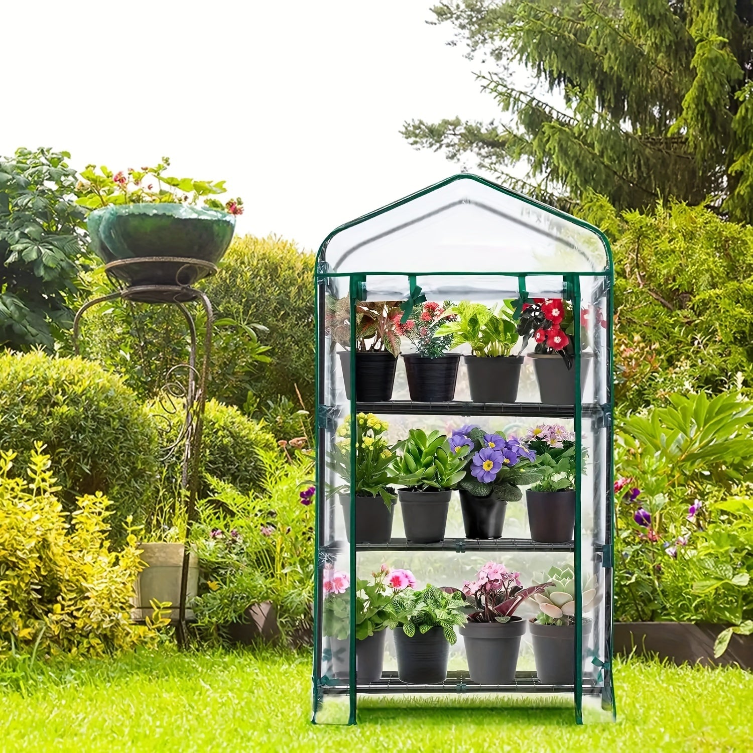 Small Greenhouse with Transparent PVC Cover for Indoor and Outdoor Plants