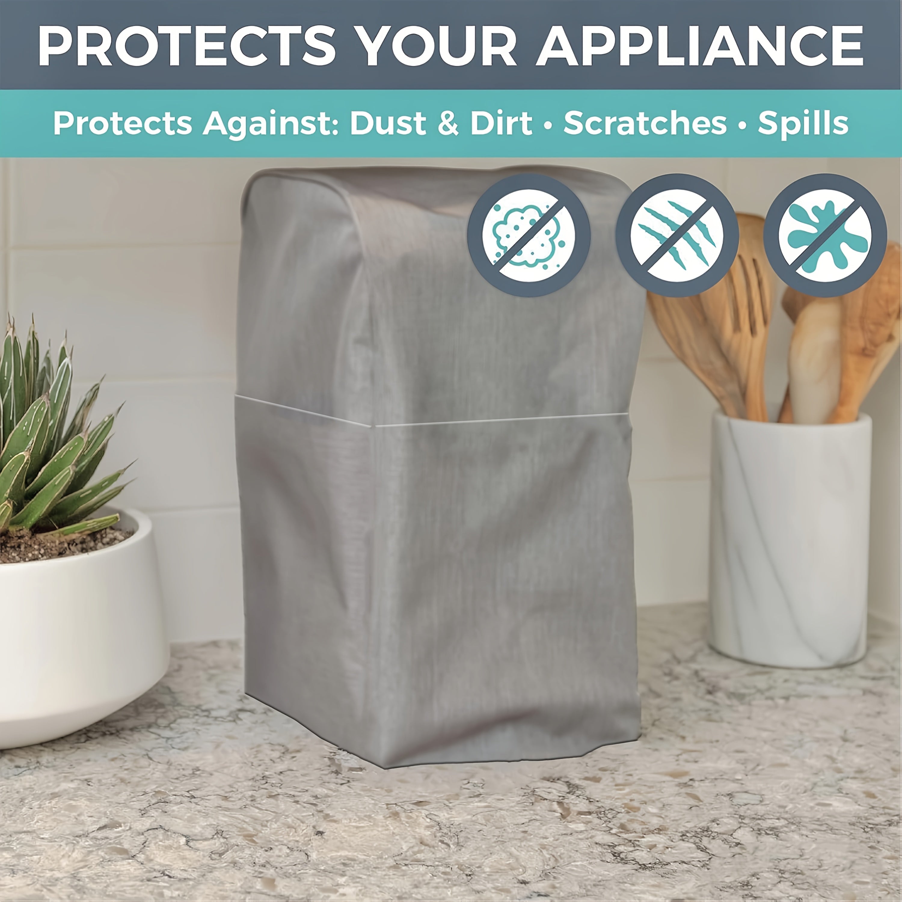 Kuchli kulrang sharbat chiqaruvchi va oziq-ovqat protsessori uchun mustahkam Oksford mato qopqog'i - 11-14 stakan modellari uchun mos, changdan va suvdan himoyalovchi, qulay kirish cho'ntaklari bilan, oshxona blenderini himoya qiladi.