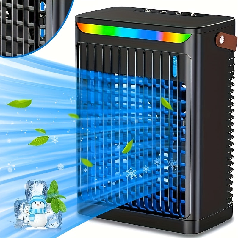 Portable Desktop Air Cooler 5 Speed Timer Mist Modes 680ml Water Tank USB Powered