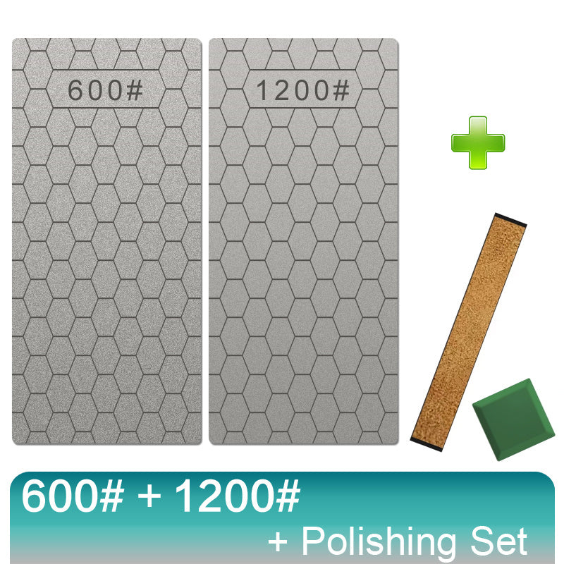 3-4 dona olmos pichoq silliqlash uchun to'plam, qum toshlari, burchak qo'llanma va silliqlash asbobi bilan