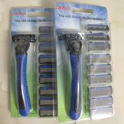 Men's 6-Layer Classic Manual Shaving Razor with Holder and Blades