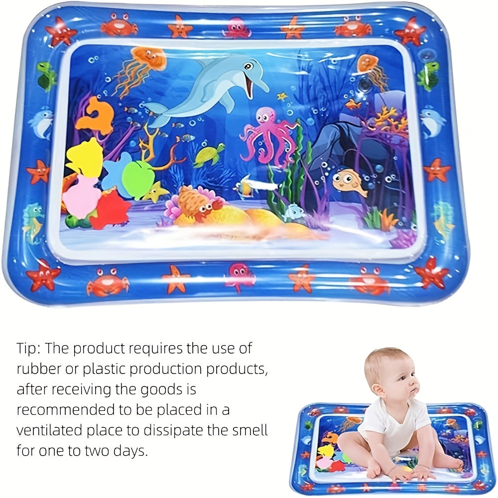 Colorful Underwater Water Play Mat for Kids PVC Sea Creatures Developmental Toy Gift for Boys and Girls