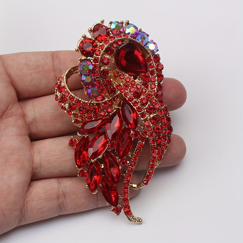 Women's Vintage Rhinestone Brooch Jewelry Accessory Unconventional Shape Elegant Gift