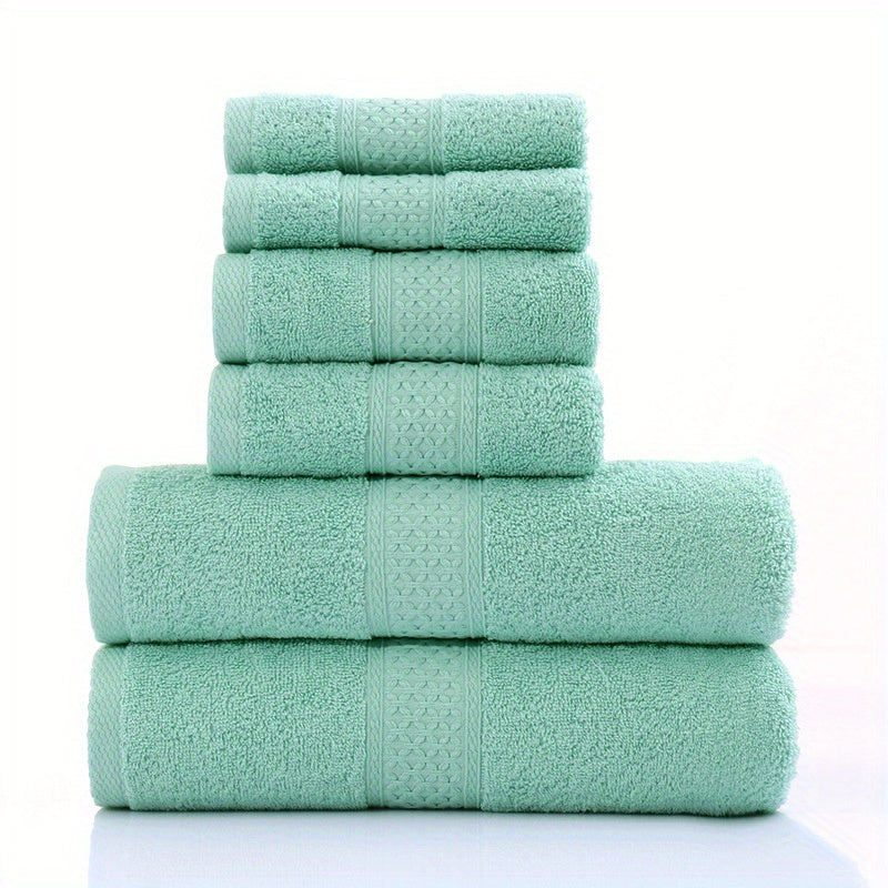 Cotton Linen Towel Set 6-Piece Bath Hand Washcloths White