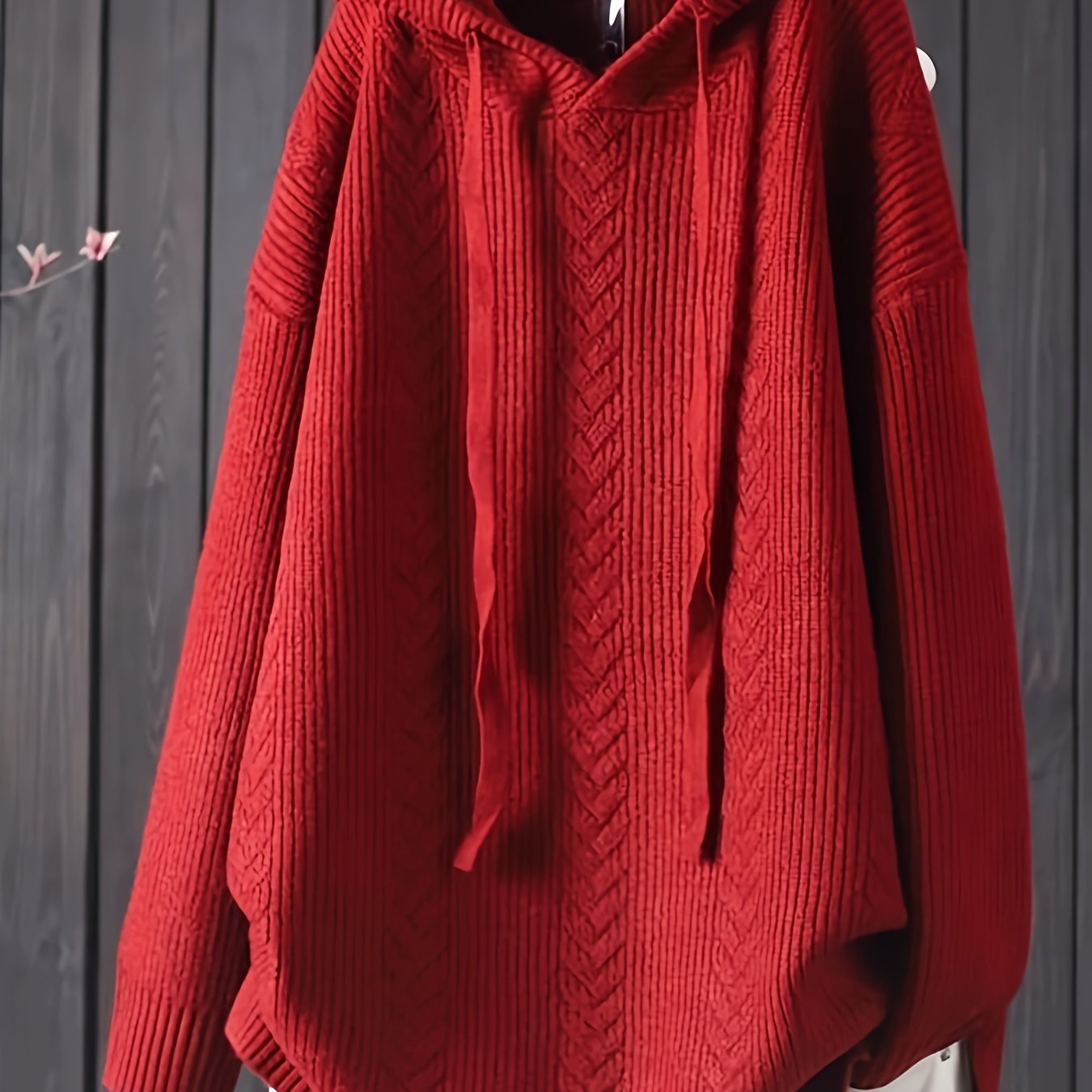 Plus Size Women’s Hoodie Sweater Long Sleeve Drawstring Solid Black Casual Fall Winter