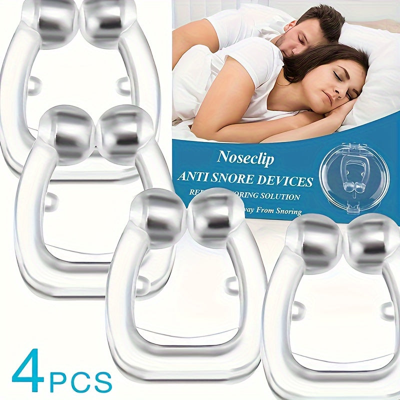 Silicone Magnetic Nose Clips for Snoring Relief Pack of 4 Sleep Aid Nasal Airway Openers