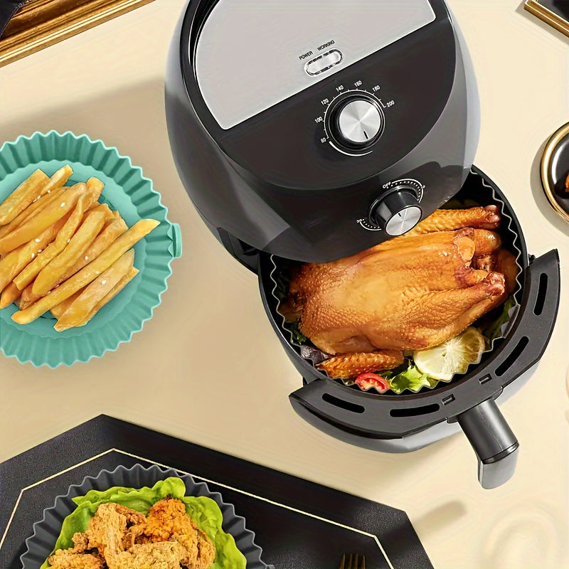 2 Pieces Silicone Air Fryer Liners Reusable Non-Stick Kitchen Accessories