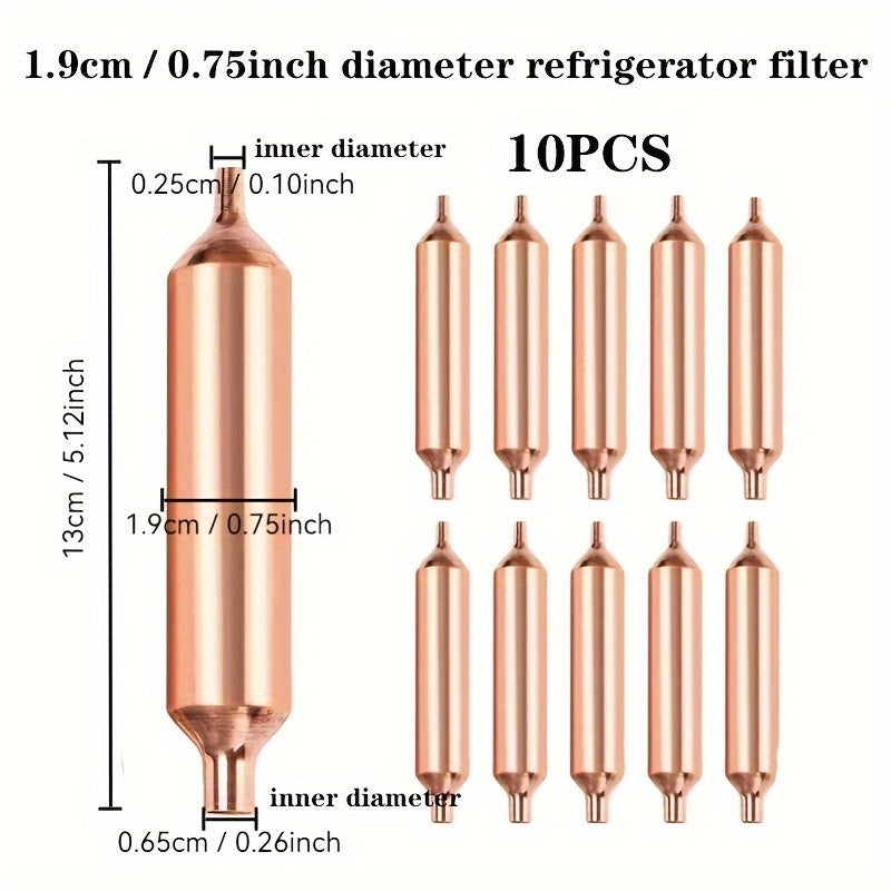 Metal sovutgichni quritish filtri - 5 ta almashtirish qismi va aksessuarlar to'plami. Universal mos keladi, elektr ta'minoti talab qilinmaydi. Toza mis materialidan tayyorlangan.