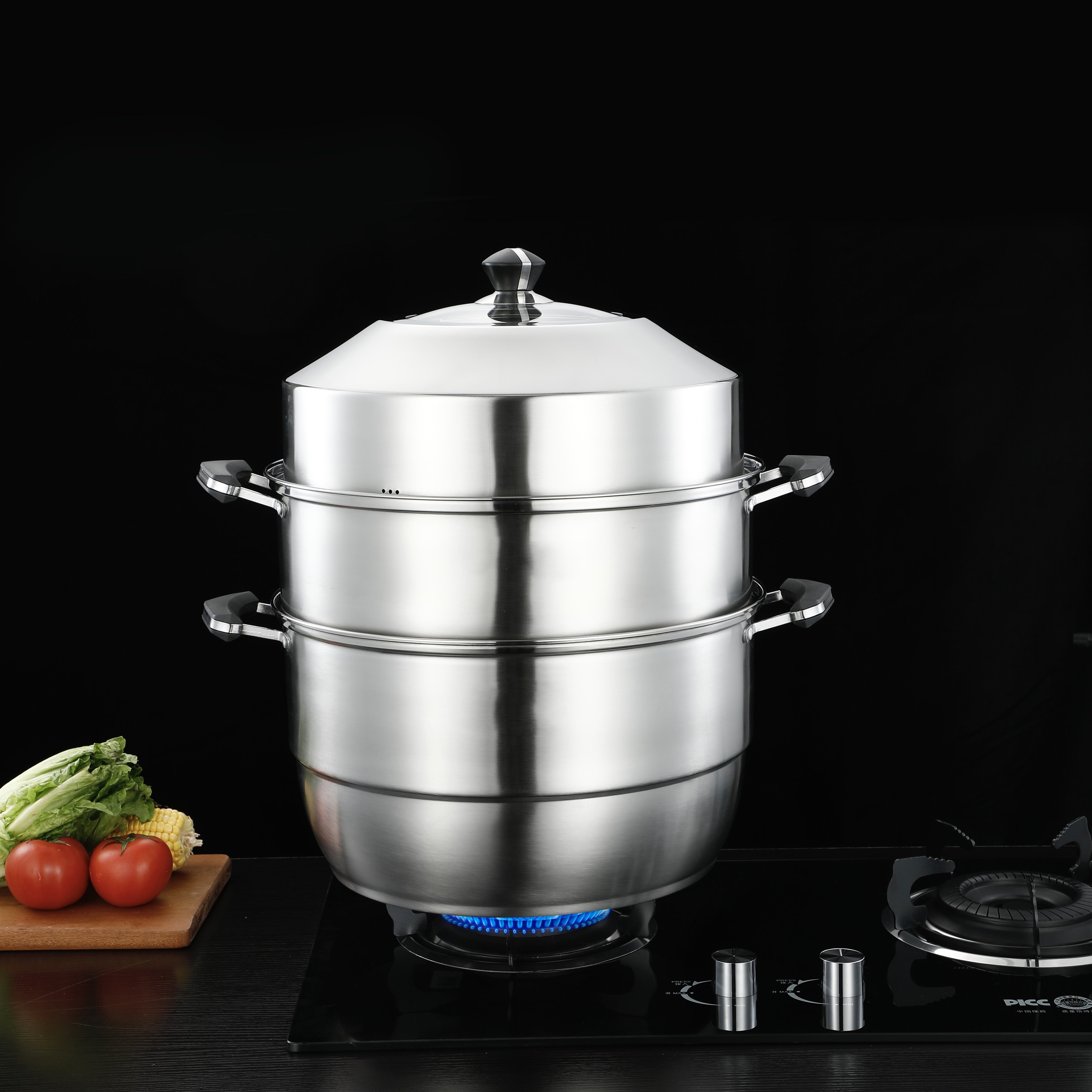 Stainless Steel Multi-Layer Steamer Set with Lid Large Capacity for All Stovetops