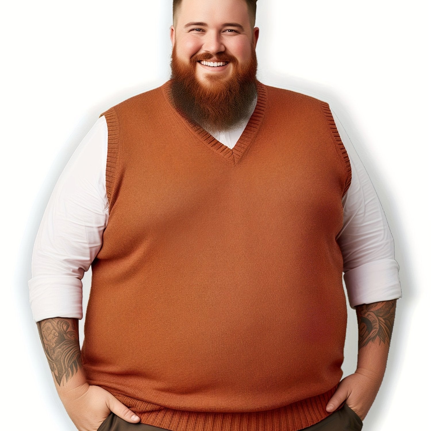 Erkaklar uchun Katta O'lchamdagi Yengsiz Trikotaj Sviter Vest, Qora Yashil rangda, V-shaklidagi detali bilan. Golf va Ofis Kafesi uchun ideal, Mashinada yuvish mumkin, Zamonaviy Chiziqli Qo'ltiq joylari, mustahkam Spandexdan tayyorlangan.