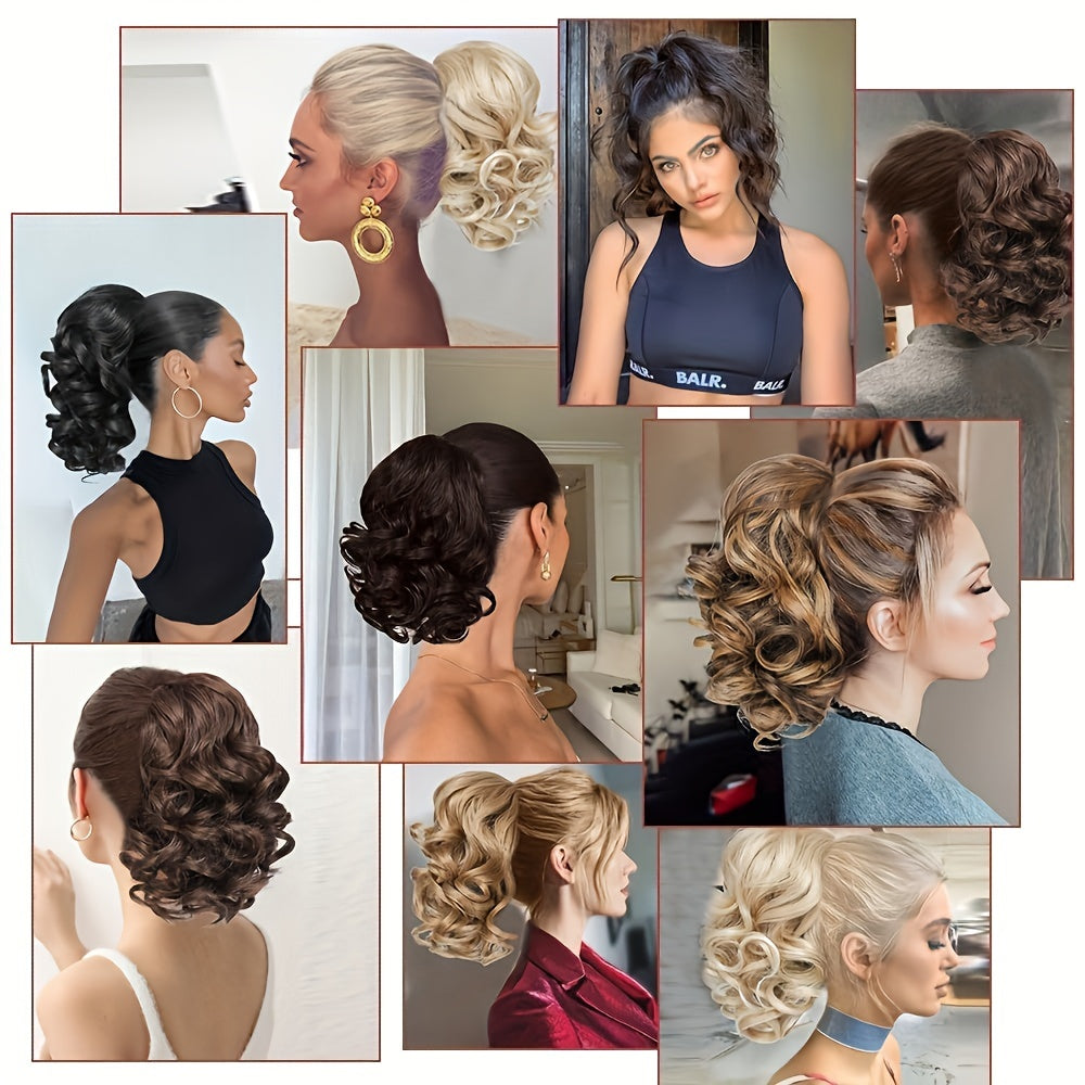 Women’s Curly Wavy Synthetic Claw Ponytail Extensions for Instant Volume