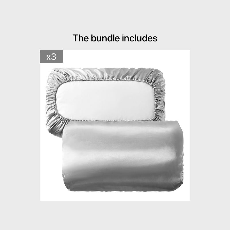 Fundas de almohada de satén transpirable con cordón elástico para un sueño cómodo, juego de dos
