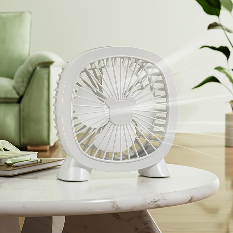 Teal Portable Mini Desktop Fan USB Powered Quiet Adjustable Speed Cooling