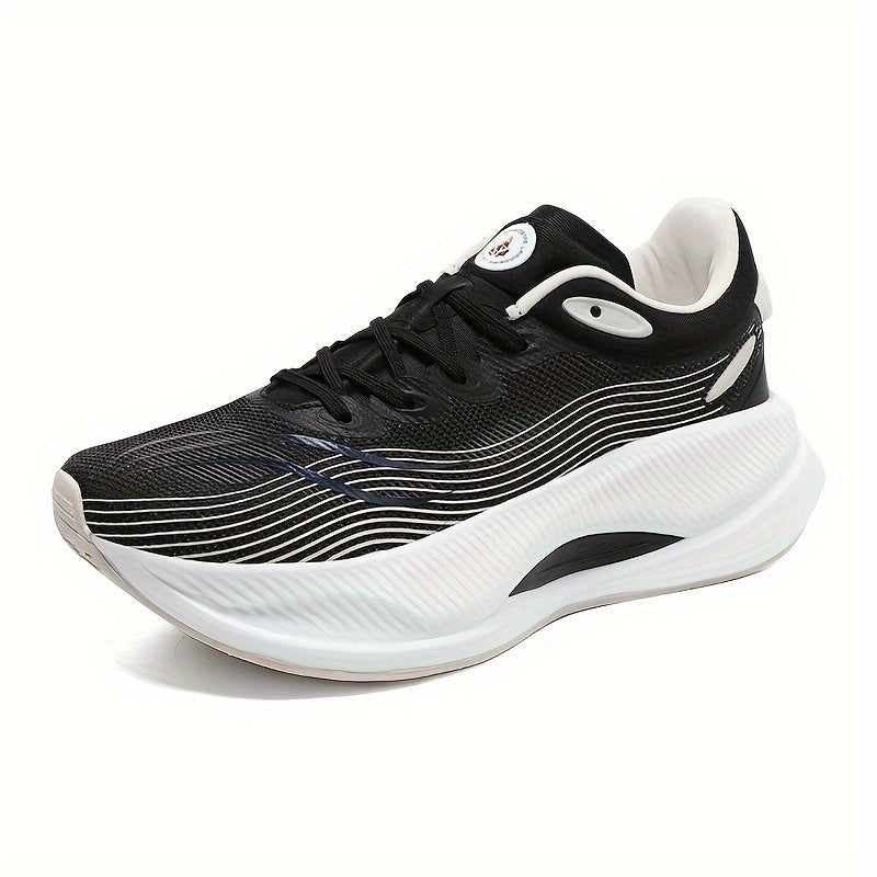 Lightweight Striped Running Shoes for Men and Women Breathable Fabric Rubber Sole Low Top Sneakers for Indoor Outdoor Sports