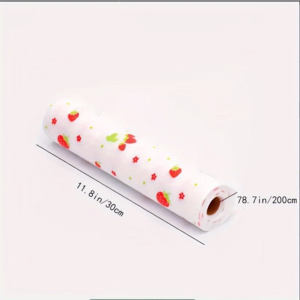 Strawberry Print EVA Waterproof Shelf Liners Non-Slip Mats for Kitchen Refrigerator Drawers