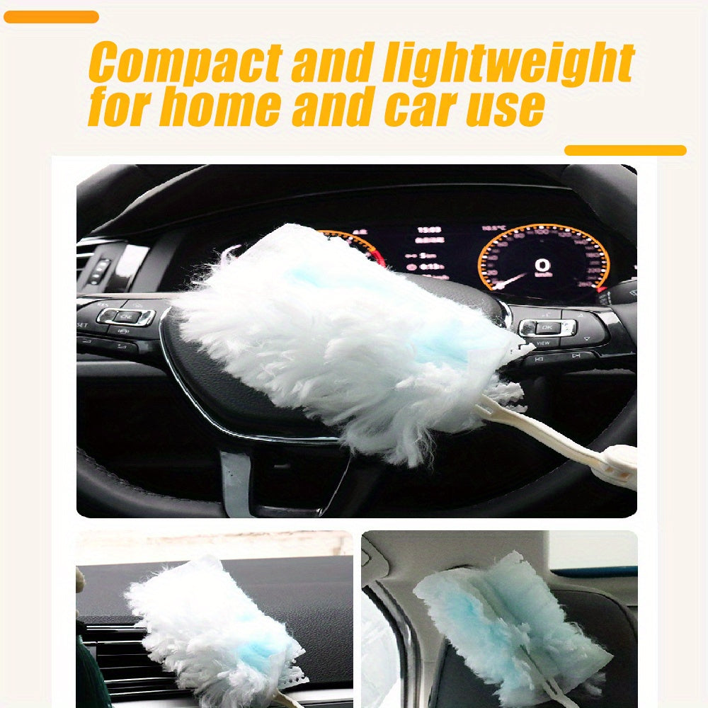 Ko'p maqsadli chang tozalash cho'tkasi - Uy va avtomobil tozalash uchun mos, yumshoq mikrofiber boshli | Batareyalar kerak emas, kranlar, ish stollari, pol va boshqalar uchun ajoyib